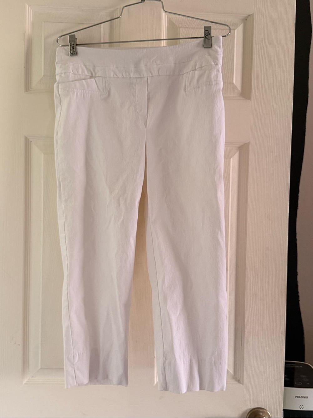 White Cropped Ponte Pants